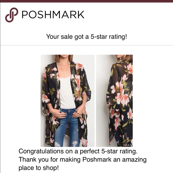 LAST 1! Short sleeve floral print kimono. - Picture 8 of 8